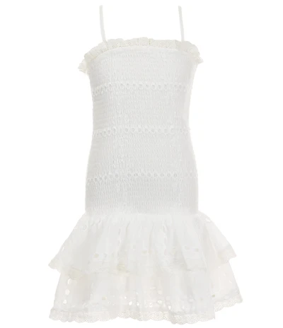 KatieJNYC Big Girls Sleeveless Melinda Strapless Eyelet Lace Ruffled Drop Waist Dress
