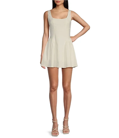 KatieJNYC Brenna Square Neck Mini Bow Dress