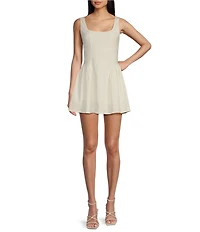 KatieJNYC Brenna Square Neck Mini Bow Dress