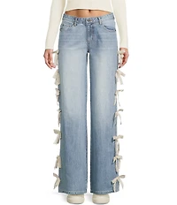 KatieJNYC Chicago Lace Bow Low Rise Jeans