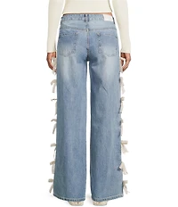 KatieJNYC Chicago Lace Bow Low Rise Jeans