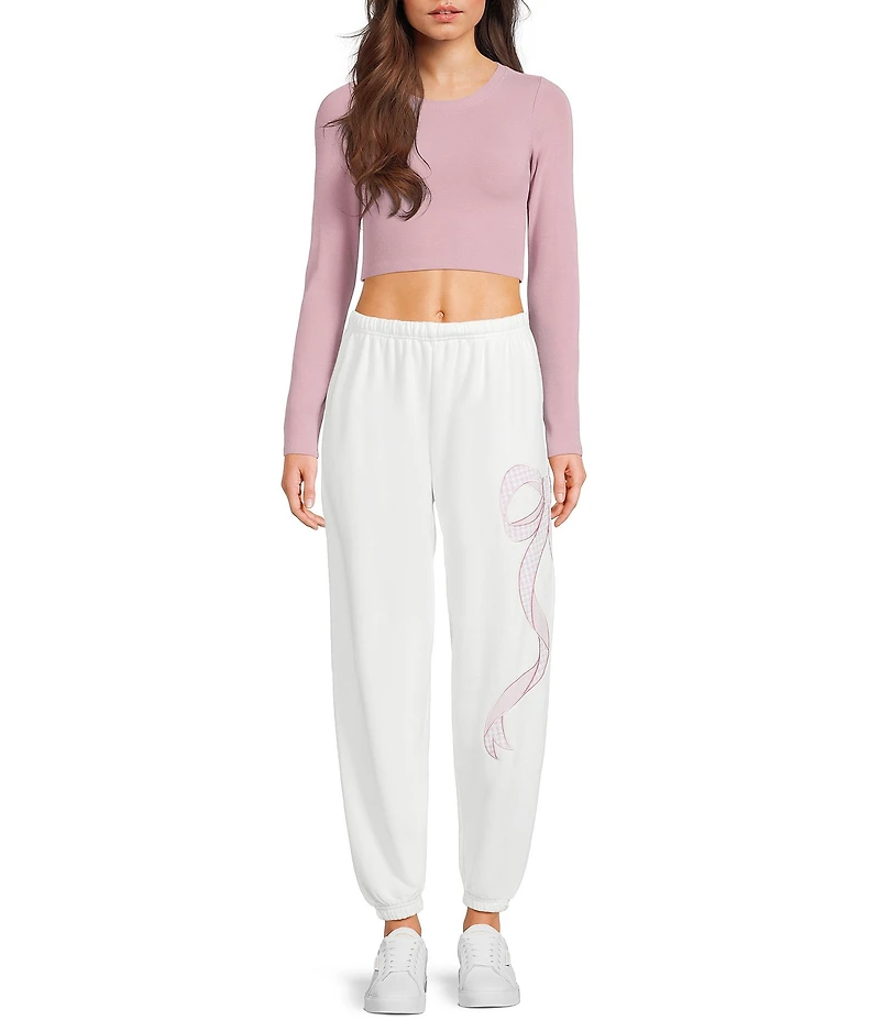 KatieJNYC Crew Neck Long Sleeve Ribbed Knit Top