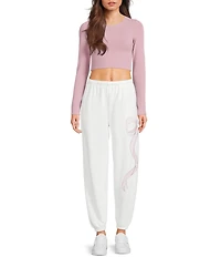 KatieJNYC Crew Neck Long Sleeve Ribbed Knit Top