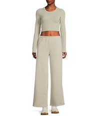 KatieJNYC Crew Neck Long Sleeve Ribbed Knit Top