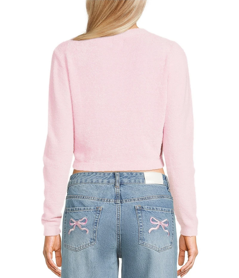 KatieJNYC Crochet Woven Long Sleeve Cardigan