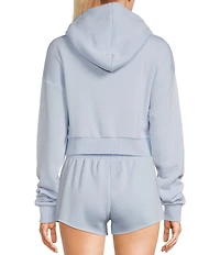 KatieJNYC Dylan Coordinating Crop Zip Up Drawstring Hoodie