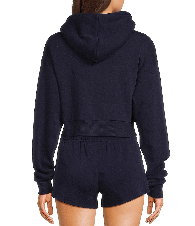 KatieJNYC Dylan Coordinating Crop Zip Up Drawstring Hoodie