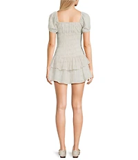 KatieJNYC Ellie Floral Print Scoop Neck Short Sleeve Drop Waist Mini Dress