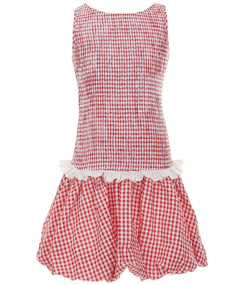 KatieJNYC Joslyn Sleeveless Gingham Patterned Drop Waist Dress