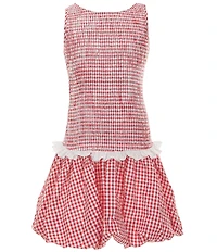KatieJNYC Joslyn Sleeveless Gingham Patterned Drop Waist Dress