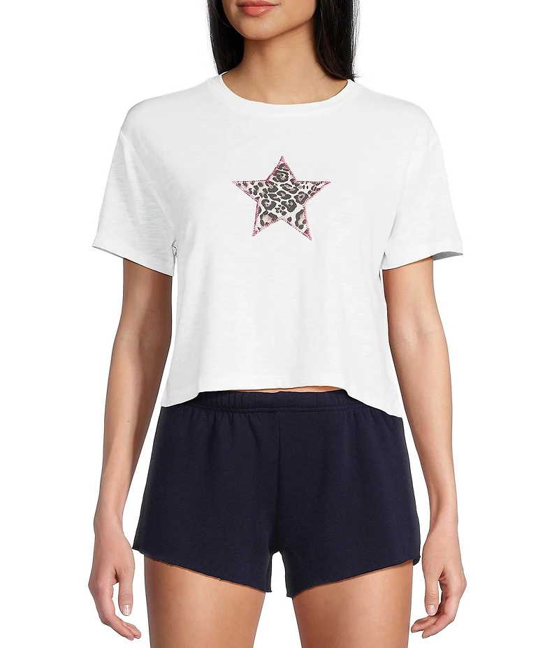 KatieJNYC Knit Star Print Short Sleeve T-Shirt