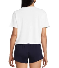 KatieJNYC Knit Star Print Short Sleeve T-Shirt
