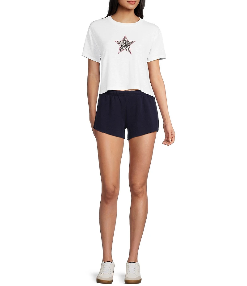 KatieJNYC Knit Star Print Short Sleeve T-Shirt