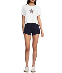 KatieJNYC Knit Star Print Short Sleeve T-Shirt