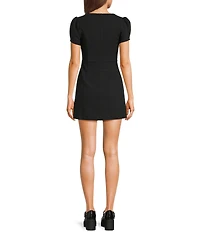 KatieJNYC Kora Square Neck Short Sleeve Mini Dress