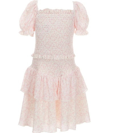 KatieJNYC Lainey Toile Print Puffed Sleeve Smocked Fit-And-Flare Dress