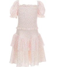 KatieJNYC Lainey Toile Print Puffed Sleeve Smocked Fit-And-Flare Dress