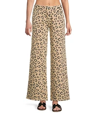 KatieJNYC Leopard Print Wide Leg Chicago Denim Jeans