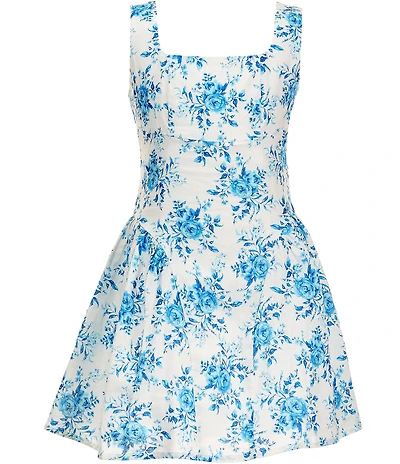 KatieJNYC Girls Sleeveless Brenna Floral Printed Fit-And-Flare Dress