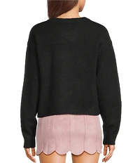 KatieJNYC Maggie Bow Long Sleeve Crew Sweater