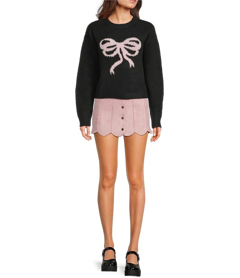 KatieJNYC Maggie Bow Long Sleeve Crew Sweater