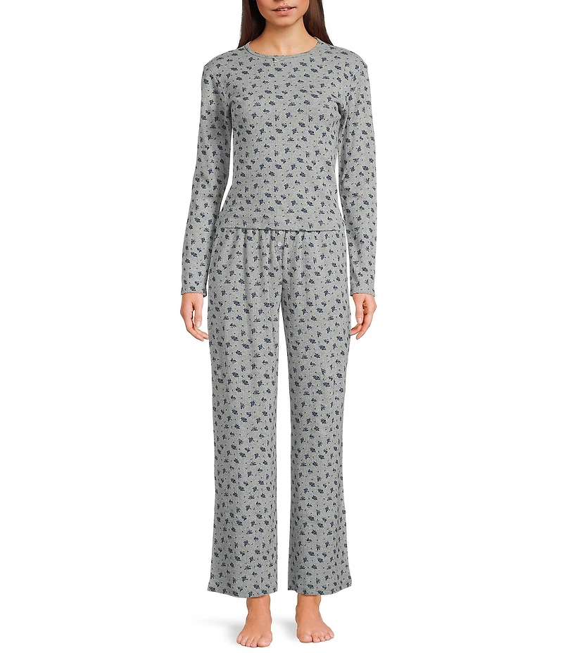 KatieJNYC Marina Pointelle Ditsy Floral Coordinating Lounge Pants