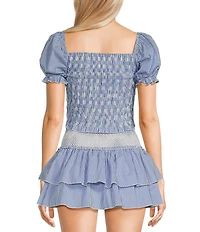 KatieJNYC Marlee Smocked Stripe Coordinating Top