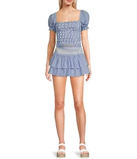 KatieJNYC Marlee Smocked Stripe Coordinating Top