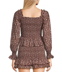 KatieJNYC Mikaela Long Sleeve Square Neck Smocked Coordinating Top