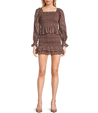 KatieJNYC Mikaela Long Sleeve Square Neck Smocked Coordinating Top