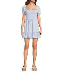 KatieJNYC Molly Smocked Mini Dress