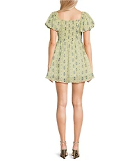 KatieJNYC Puff Sleeve Mini Greta Dress
