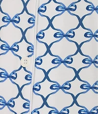 KatieJNYC Short Sleeve Button Front Bow Print Lynn Lounge Short Set