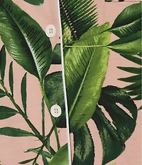 KatieJNYC Short Sleeve Button Front Tropical Floral Print Lynn Lounge Short Set