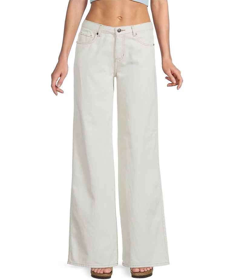 KatieJNYC Solid Wide Leg Chicago Denim Jeans