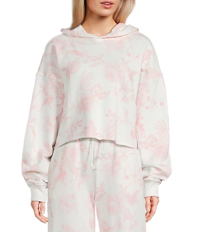 KatieJNYC Toile Long Sleeve Cropped Hoodie
