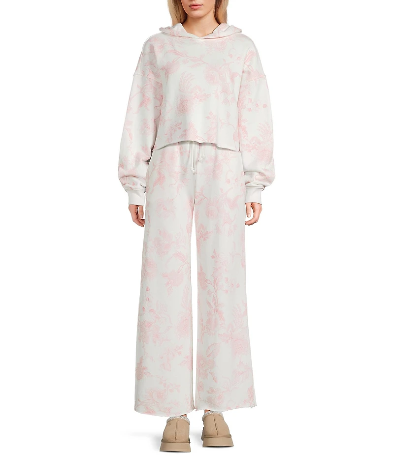 KatieJNYC Toile Long Sleeve Cropped Hoodie