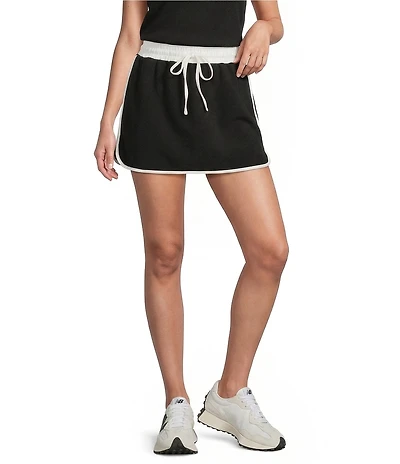KATYDID Contrast Two-Tone Scuba Drawstring Skort