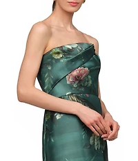 Kay Unger Amelie Printed Mikado Strapless Dress
