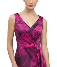 Kay Unger Cecilia Floral Satin A Line Gown