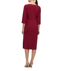 Kay Unger Farrah Front Twist Midi Dress