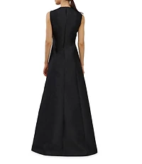 Kay Unger Gabriella Textured Jacquard Keyhole Neckline A-Line Gown