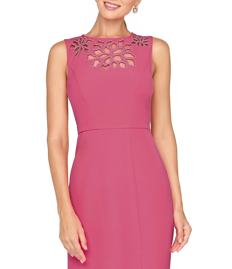 Kay Unger Isobel Laser Cut Crepe Column Gown