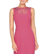 Kay Unger Isobel Laser Cut Crepe Column Gown