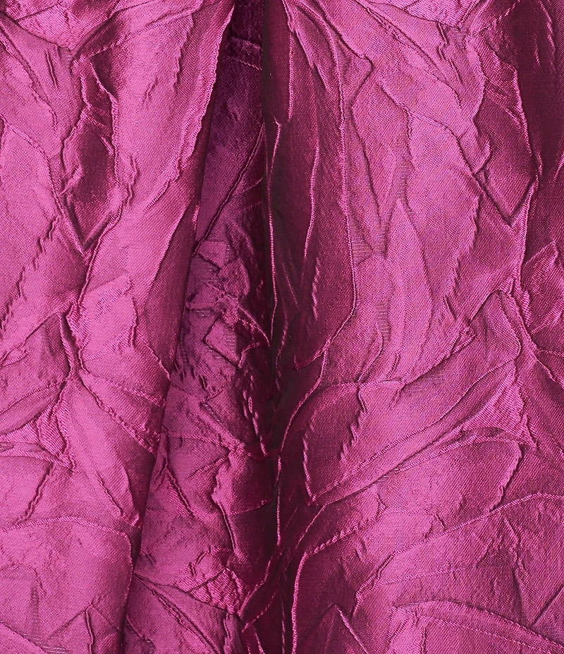 Kay Unger Jacquard V-Neck Sleeveless Pleated Gown