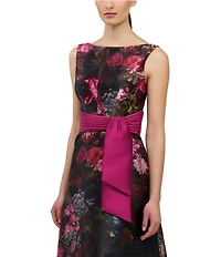 Kay Unger Nicoletta Floral Boat Neck A line Gown