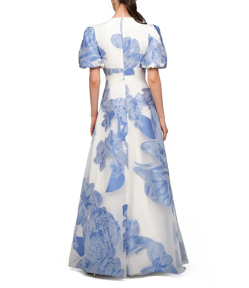 Kay Unger Olena Floral Organza Gown