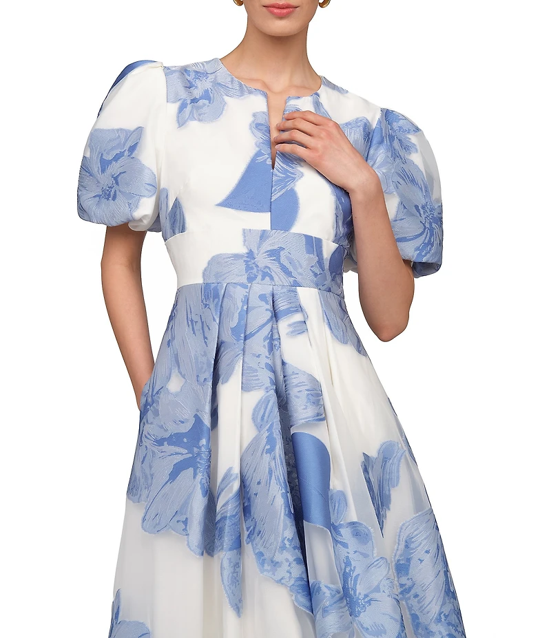 Kay Unger Olena Floral Organza Gown