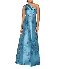 Kay Unger One Shoulder Mikado A-Line Gown