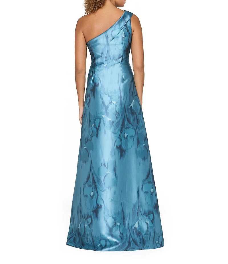 Kay Unger One Shoulder Mikado A-Line Gown